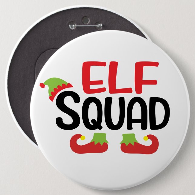Elf-Gruppen-Weihnachten Button (Vorne & Hinten)