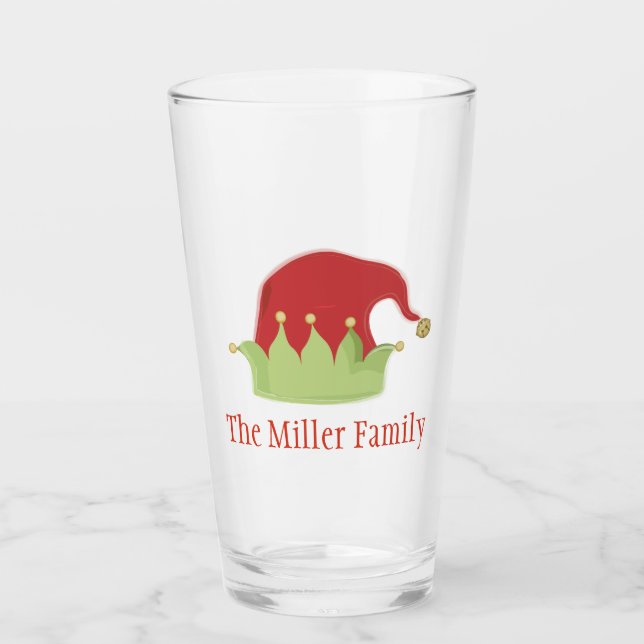 Elf Hat Editable Glass Glas (Vorderseite)
