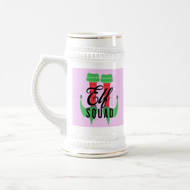 Elf Heelses Squad Weihnachtsfeiertag Bierglas (Links)