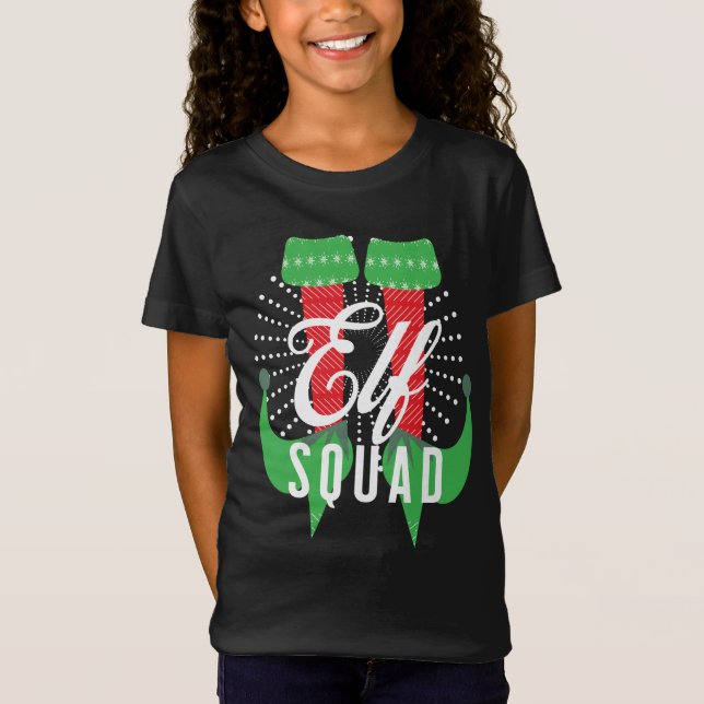 Elf Heelses Squad Weihnachtsfeiertag T-Shirt (Vorderseite)