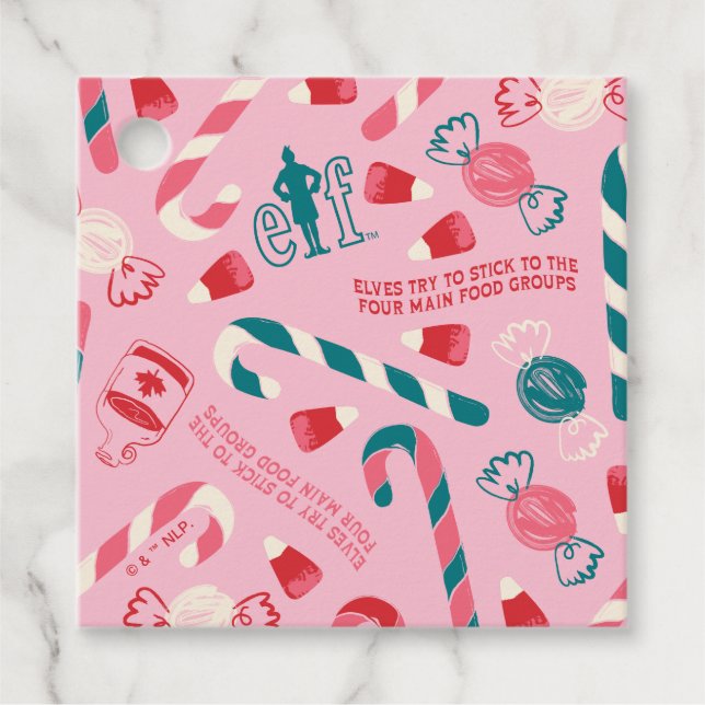 Elf Holiday Candy Pattern Geschenkanhänger (Vorderseite)