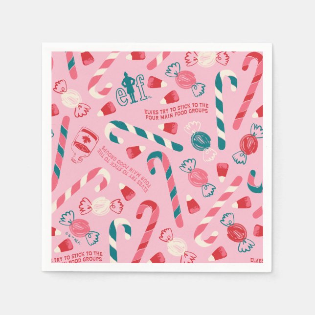 Elf Holiday Candy Pattern Serviette (Vorderseite)
