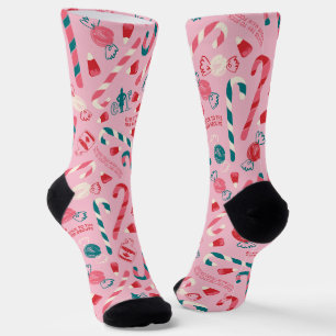 Elf Holiday Candy Pattern Socken