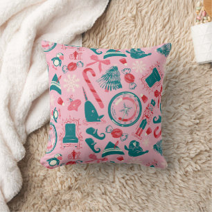 Elf Holiday Gerahmt Icon Muster Kissen