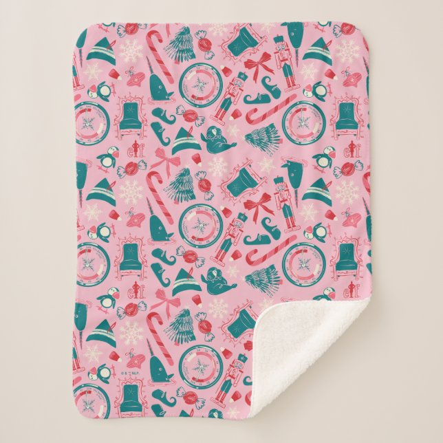 Elf Holiday Gerahmt Icon Muster Sherpadecke (Vorderseite)