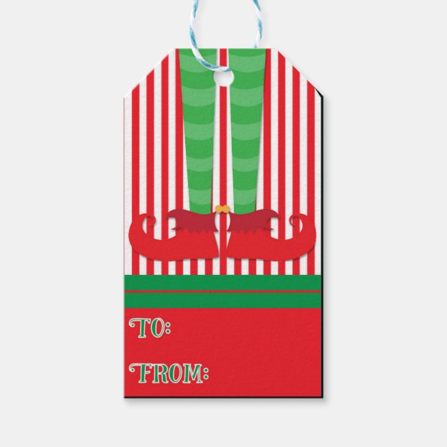 Elf Holiday Gift Tags Geschenkanhänger (Vorderseite)
