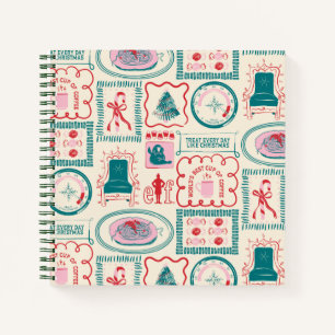 Elf Holiday Icon Muster Notizbuch