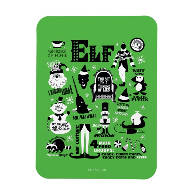 Elf Icons und Movie Quotes Magnet (Vertikal)