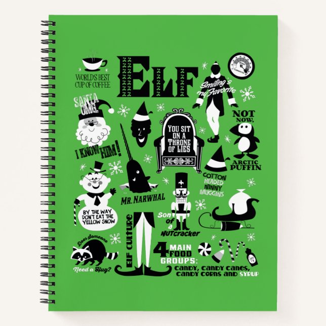 Elf Icons und Movie Quotes Notizbuch (Vorderseite)