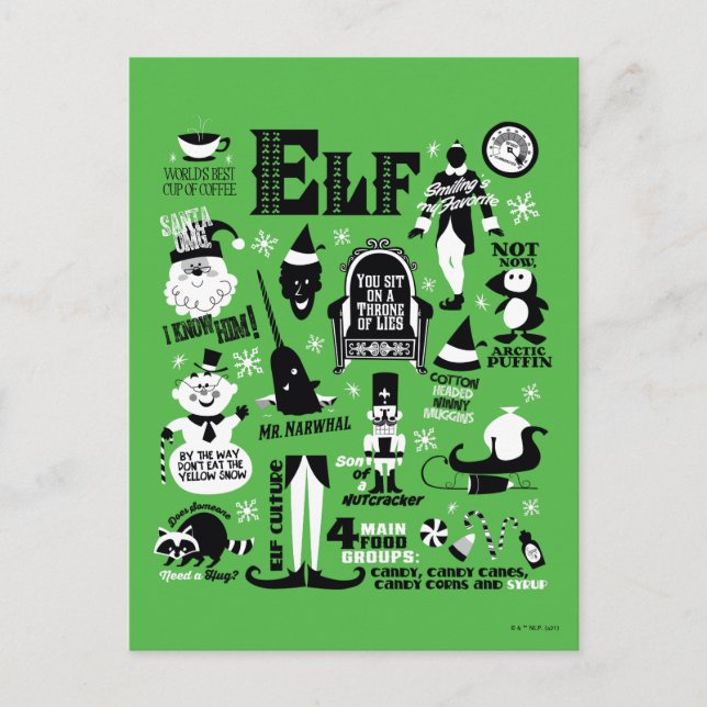 Elf Icons und Movie Quotes Postkarte (Vorderseite)