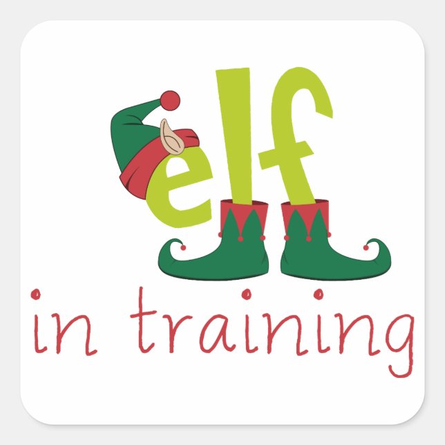 Elf in Ausbildung Quadratischer Aufkleber (Vorderseite)