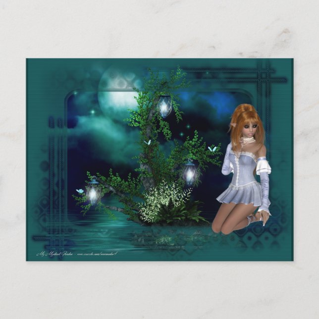 Elf Island Fantasy Design Postkarte (Vorderseite)