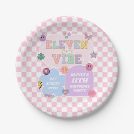 Elf ist eine Vibe Preppy Patch 11. Geburtstagspart Pappteller
