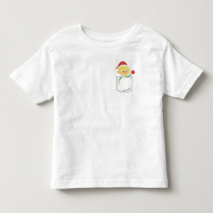 Elf Junge hält Weihnachtsbirne in genähtem Hosenta Kleinkind T-shirt