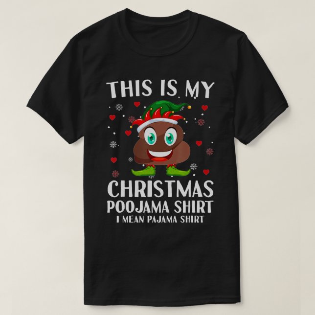 Elf Kackte Emoticon Pajama Dies ist mein Weihnacht T-Shirt (Design vorne)