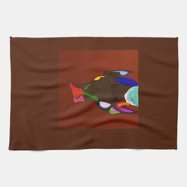 Elf-Kartenkunst Küchenhandtuch Geschirrtuch (Horizontal)