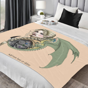 Elf-Krieger-Drache Fantasy Magisches Mittelalter P Fleecedecke
