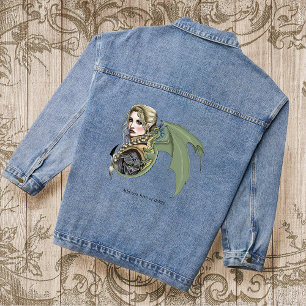 Elf-Krieger-Drache Fantasy Magisches Mittelalter P Jeansjacke