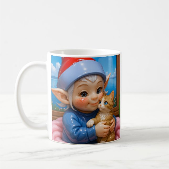 Elf Kuschelkatze  Kaffeetasse (Links)