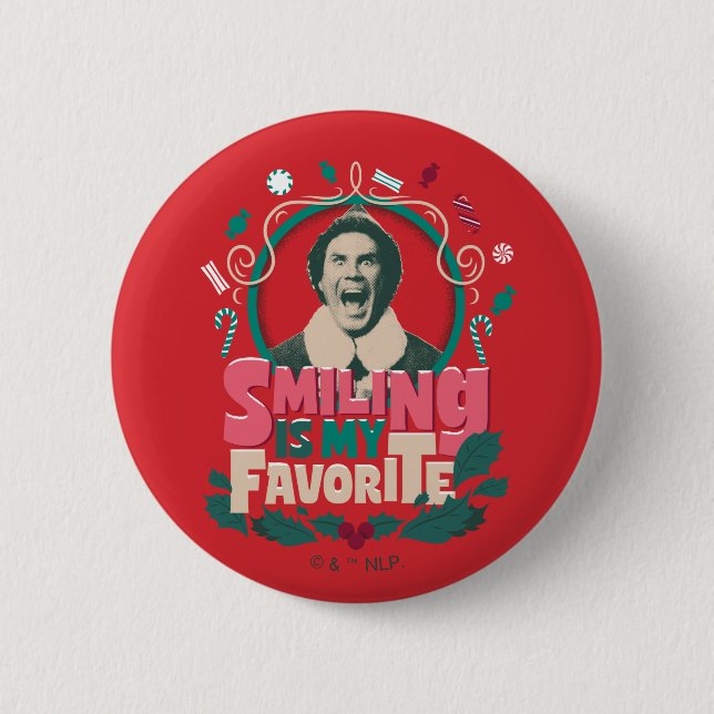 Elf - Lächeln ist mein Favorit Button (Vorderseite)