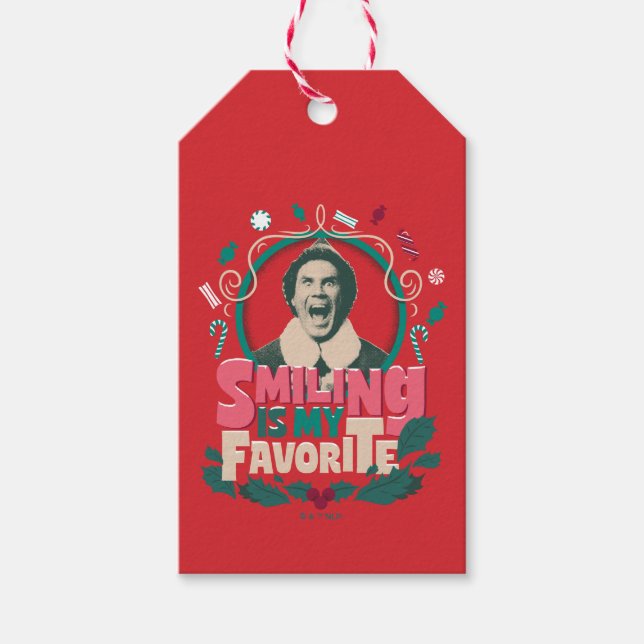 Elf - Lächeln ist mein Favorit Geschenkanhänger (Vorderseite)