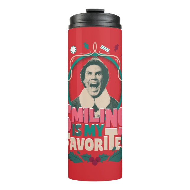 Elf - Lächeln ist mein Favorit Thermosbecher (Vorderseite)