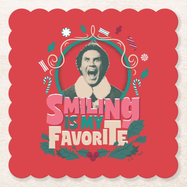 Elf - Lächeln ist mein Favorit Untersetzer (Vorderseite)