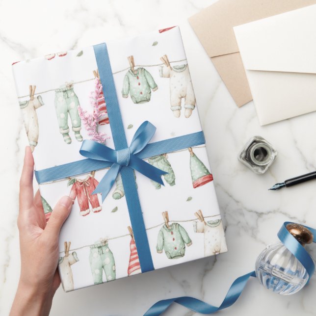 Elf Laundry Pattern  Geschenkpapier (Schenken)