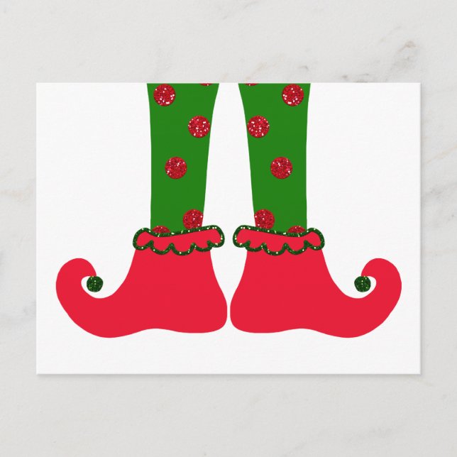 Elf Legs Christmas Postcard Feiertagspostkarte (Vorderseite)