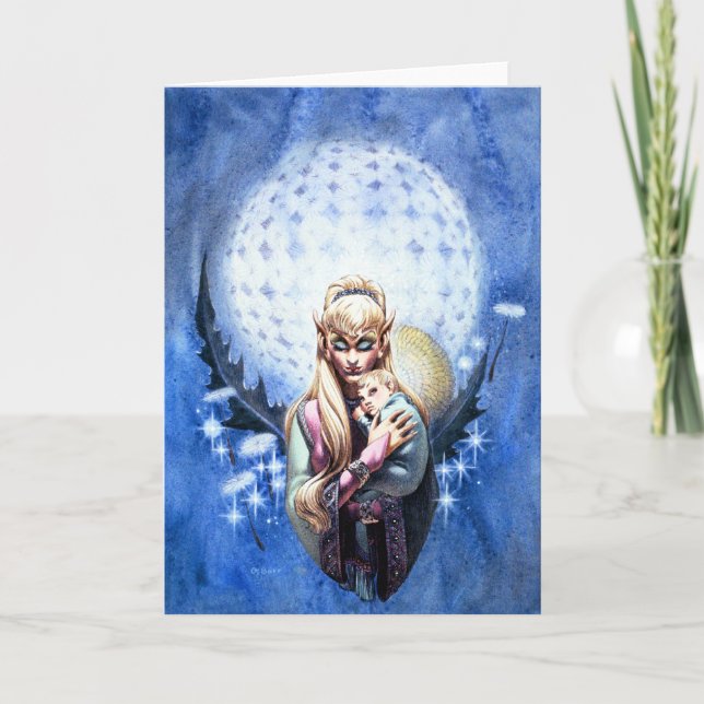 Elf Madonna Grußkarte Feiertagskarte (Vorderseite)