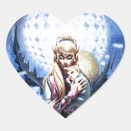 Elf Madonna Herz-Aufkleber
