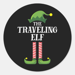 Elf Matching Familiengruppe Weihnachten Teil Runder Aufkleber