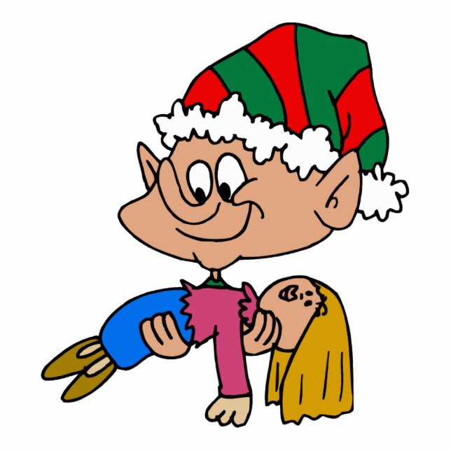 Elf mit dollie freistehende fotoskulptur  (Vorne)