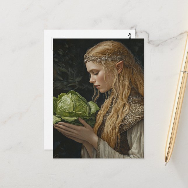 Elf mit einem Kopf Lettuce Postkarte (Vorderseite/Rückseite Beispiel)