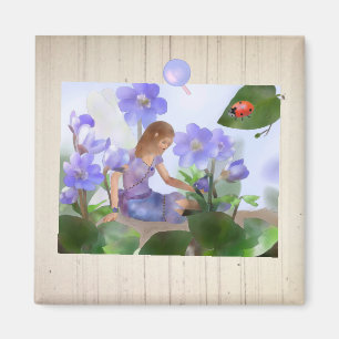 Elf mit Leberblümchen Magnet
