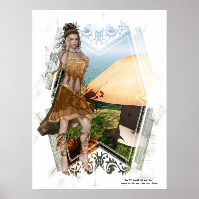 Elf mit Mushroom D1 Designs Poster Print (Vorne)