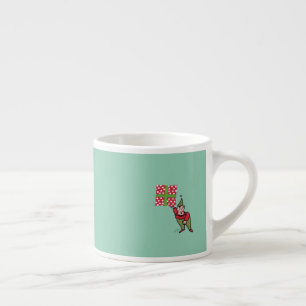 Elf mit Polka Dot Geschenk links Hand Espresso Tas Espressotasse
