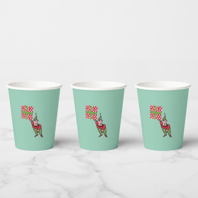 Elf mit Polka Dot Geschenkpapier Becher (Multi)