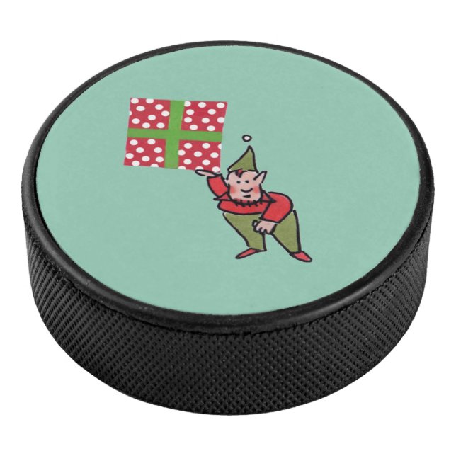 Elf mit Polka Dot Gift Hockey Puck (3/4)