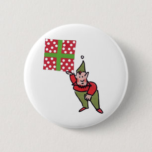 Elf mit Polka Dot Gift-Taste Button