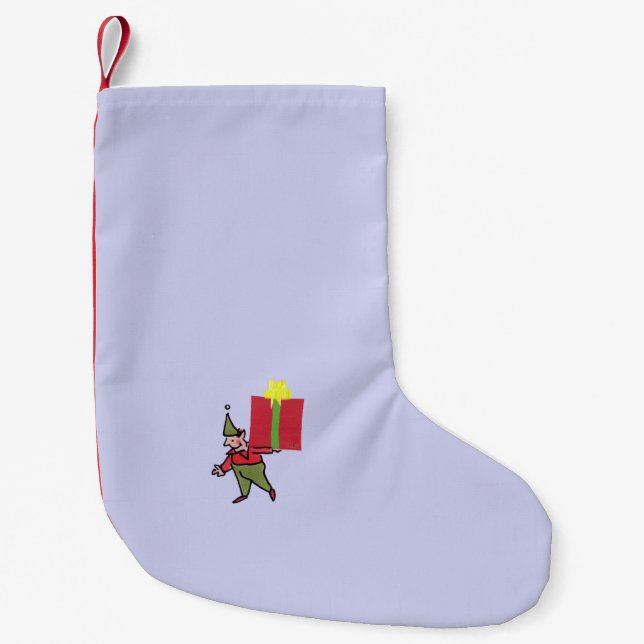 Elf mit Roter Box Weihnachten Strumpf klein Kleiner Weihnachtsstrumpf (Vorderseite)
