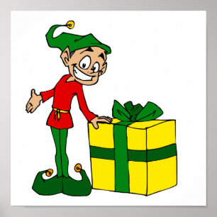 Elf mit Verpackung Poster