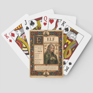 Elf, mittelalterliche Bestiarien-Kunst Spielkarten