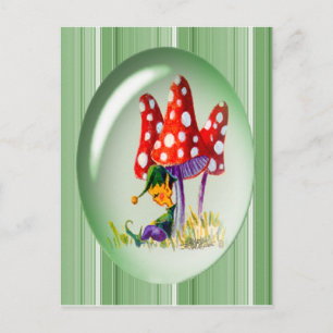 ELF, MUSHZIMMER & STREIFEN VON SHARON SHARPE POSTKARTE