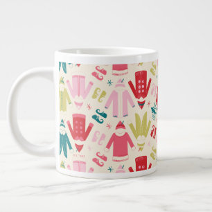 Elf-Muster für farbenfrohe Mäntel und Schuhe Jumbo-Tasse