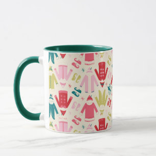 Elf-Muster für farbenfrohe Mäntel und Schuhe Tasse