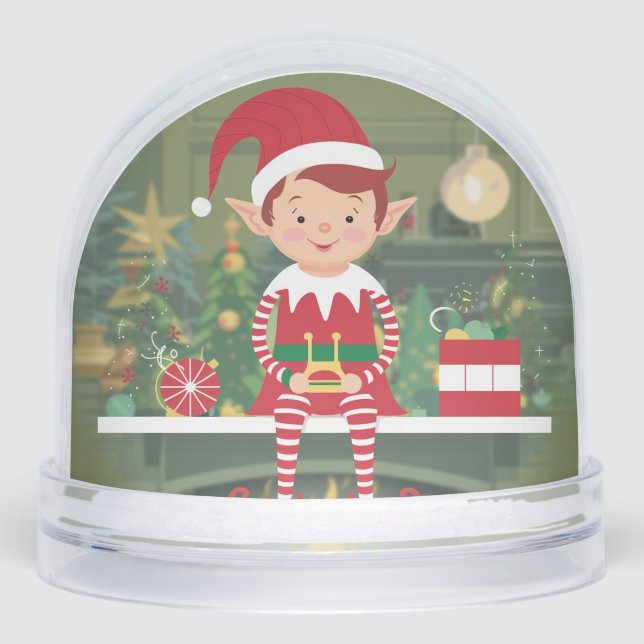 Elf on Shelf Christmas Snow Globe Schneekugeln (Vorderseite)
