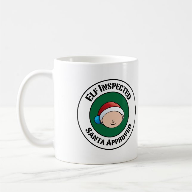 Elf + Père Noël Christmas Holiday Mug (Gauche)