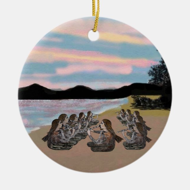 Elf Pfeifer, die Verzierung leiten Keramik Ornament (Vorne)