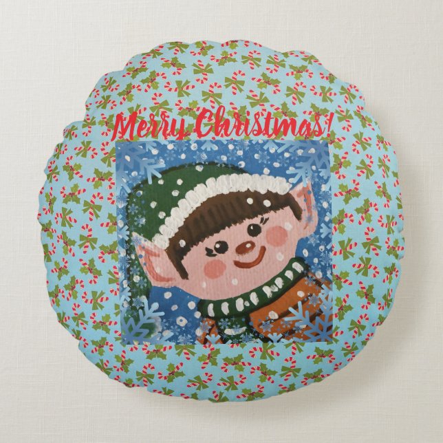 Elf Pillow Rundes Kissen (Vorderseite)